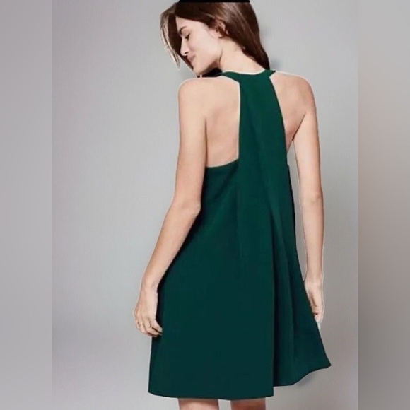 LOFT Dresses & Skirts - Ann Taylor LOFT Swing High Neck Keyhole Dress | Size XS | Green Sleeveless Mini